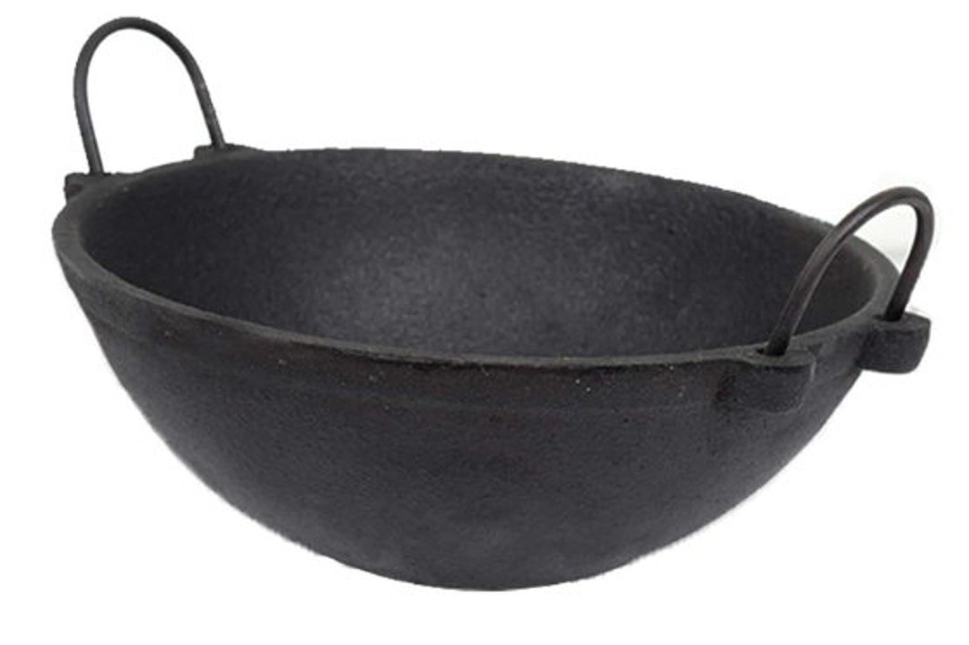 Preseasoned Cast Iron Kadai Cheenachatticast Iron Etsy