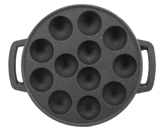 Pre-seasoned Smooth Cast Iron Paniyaram Pan/appam Pan/kuzhi 