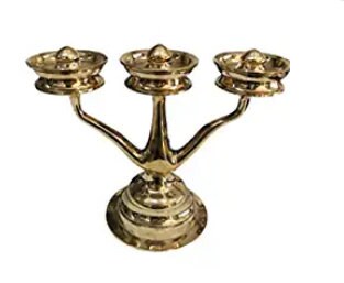 Kavara Vilakku Kerala Traditional Bronze Oil Lamp three Branch Oil