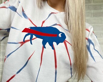 buffalo bills tie dye moletom com capuz