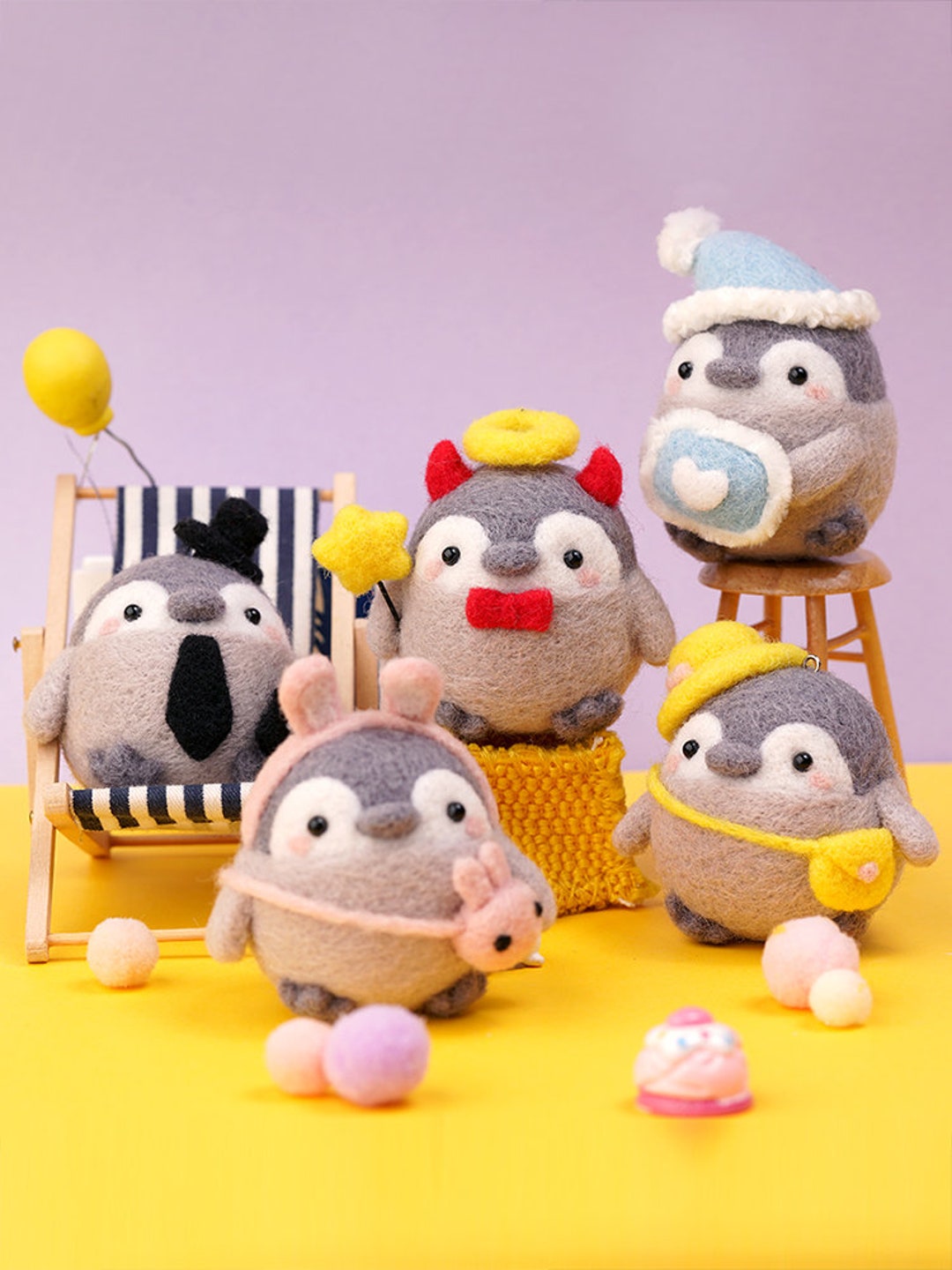 B2G1 3 Styles Penguin Wool Felting DIY Kit With Etsy Canada