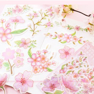 Ensemble d'autocollants Sakura Flower Deco pour les planificateurs de journalisation et de décoration