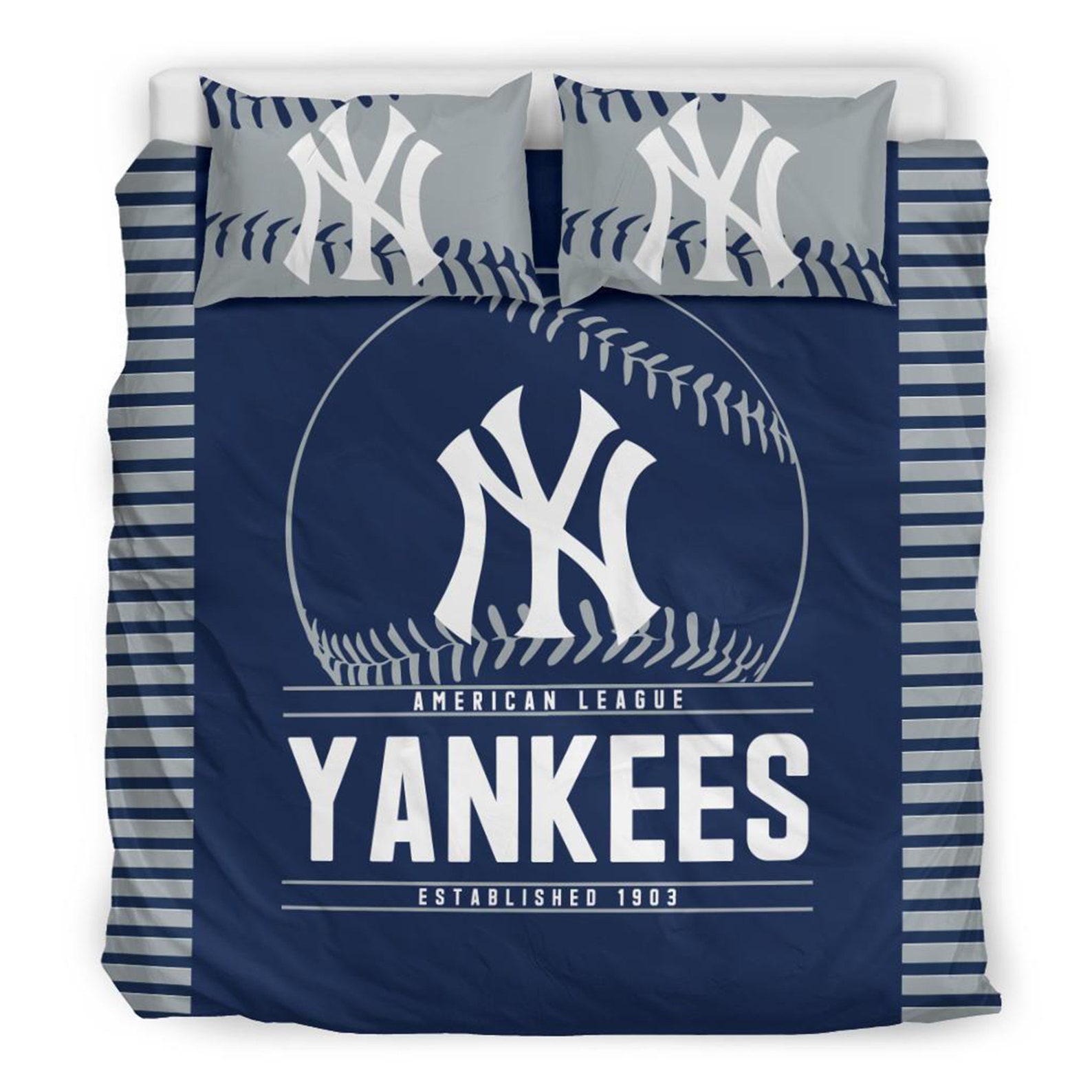MLB New York Yankees Bedding Set New York Yankees Duvet Etsy