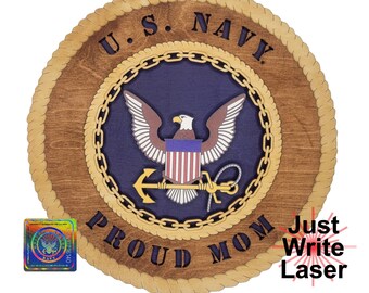 US Navy Custom Color Wall Tribute Proud Mom Licensed 12"