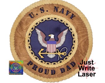 US Navy Custom Color Wall Tribute Proud Dad Licensed 12"