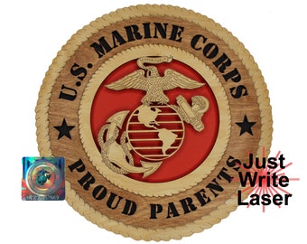 SALE - 12" Custom USMC Wall Tribute Licensed - Proud Parents