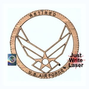 Officially Licensed Air Force Retired Christmas Ornament - Laser Engraved Wood Military Gift Made in USA