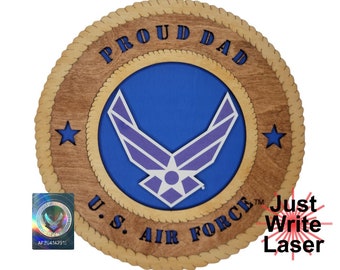 US Air Force Colorized Licensed 12" Custom Wall Tribute - Proud Dad