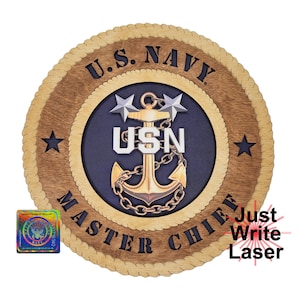 Customizable US Navy E9 Master Chief Petty Officer Wall Tribute - Licensed 12&quot; Baltic Birch Plaque