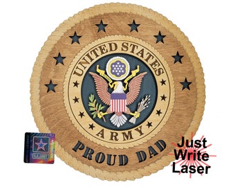 US Army Colorized Licensed 12" Custom  Wall Tribute - Proud Dad