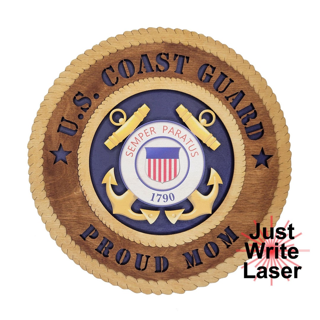 Proud Mom Of A Coastie U.S. Coast Guard Round Decal - UV Resistant, Laminated, Die-Cut Sticker