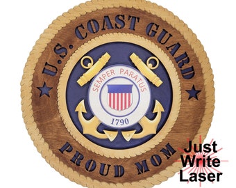 US Coast Guard Colorized Proud Mom Wall Tribute -  Licensed 12" Custom