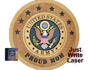 US Army Colorized Licensed 12" Custom Wall Tribute - Proud Mom