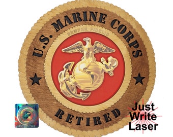 US Marine Corps Enlisted Color Retired Wall Tribute - Custom 12" Licensed Product