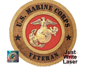 US Marine Corps Enlisted Color Veteran Wall Tribute - Custom 12" Licensed Product