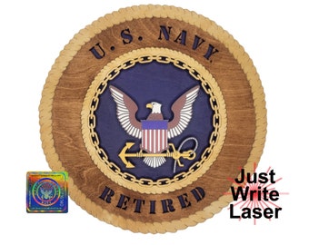 US Navy Custom Color Wall Tribute Retired Licensed 12"