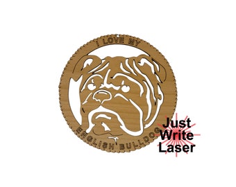 Ornamento natalizio Bulldog inglese - Decorazione per cani incisa al laser per albero di Natale