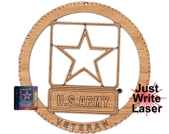 Official US Army Veteran Wooden Christmas Ornament - Laser-Engraved Military Gift Made in USA