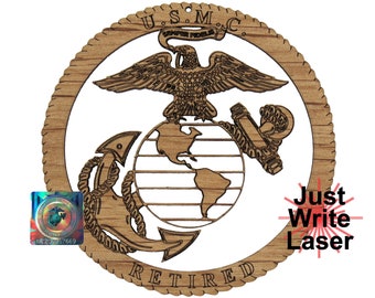 Licensed USMC Retired Ornament