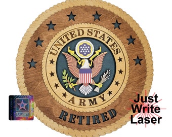 US Army Colorized Licensed 12" Custom Wall Tribute - Retired