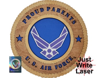 US Air Force Colorized Licensed 12" Custom Wall Tribute - Proud Parents