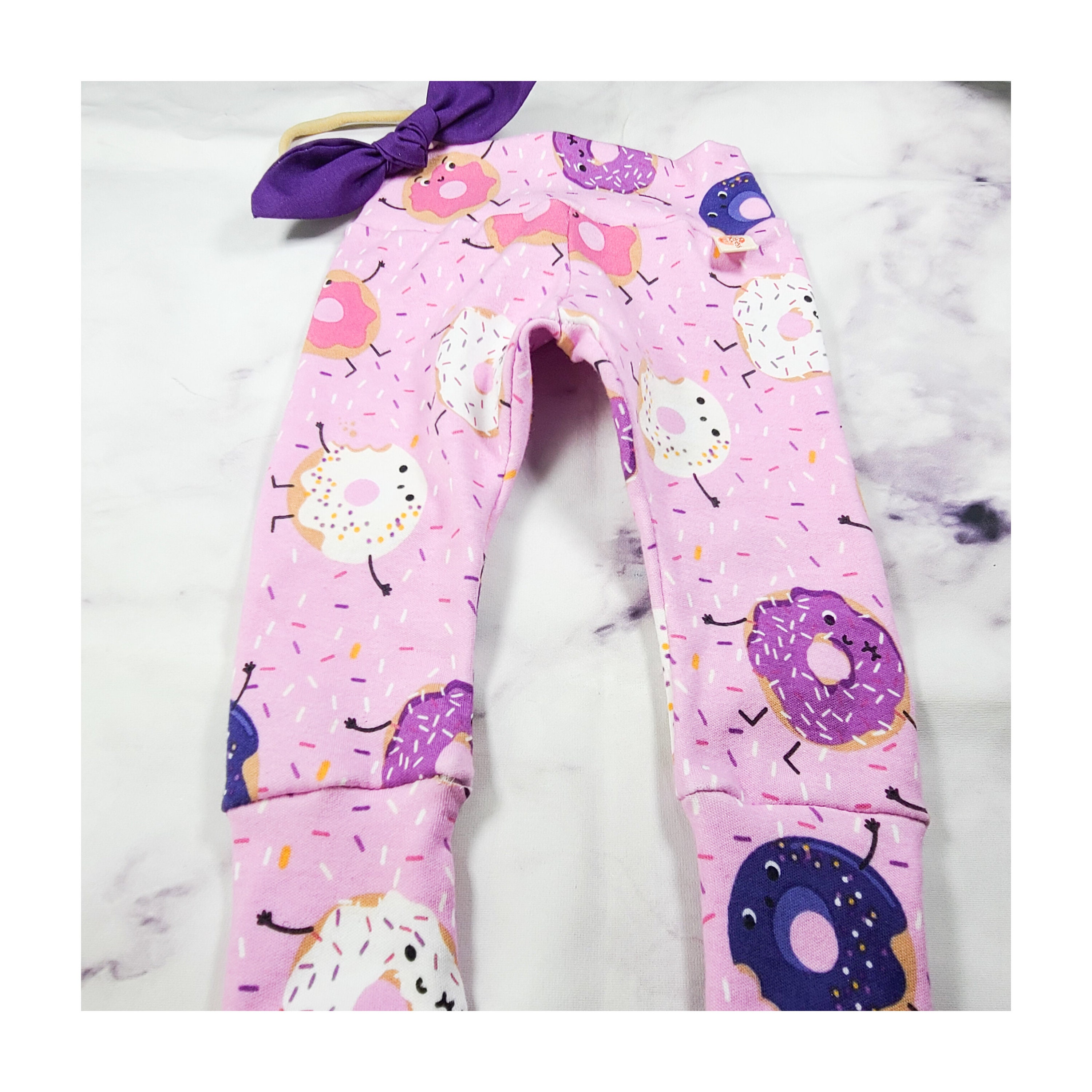 Super Cute Purple Donuts Baby Leggings Donuts Baby Pants Etsy