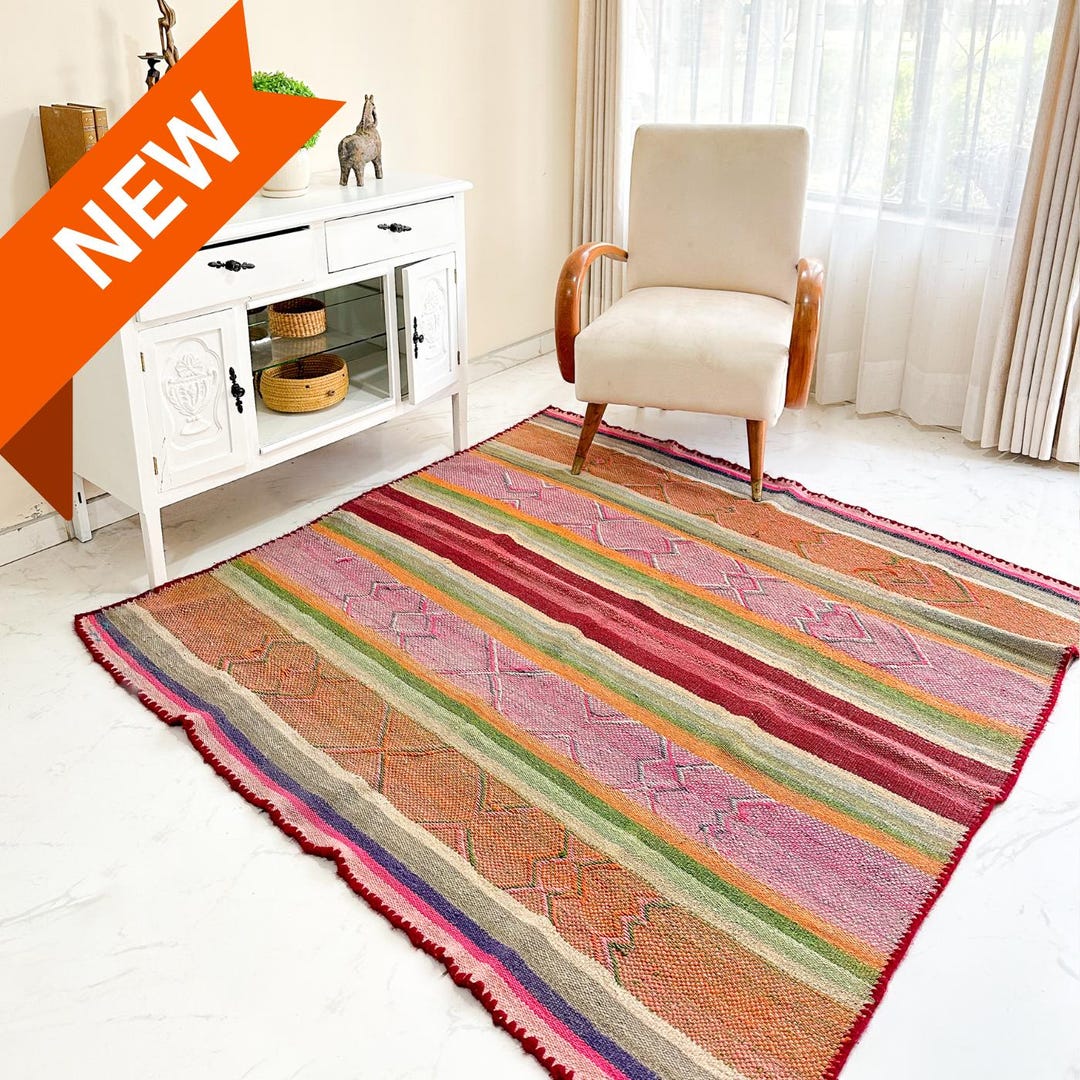 Fabulous Handmade Peruvian Rug Colorida Frazada Peruana Vintage Home ...