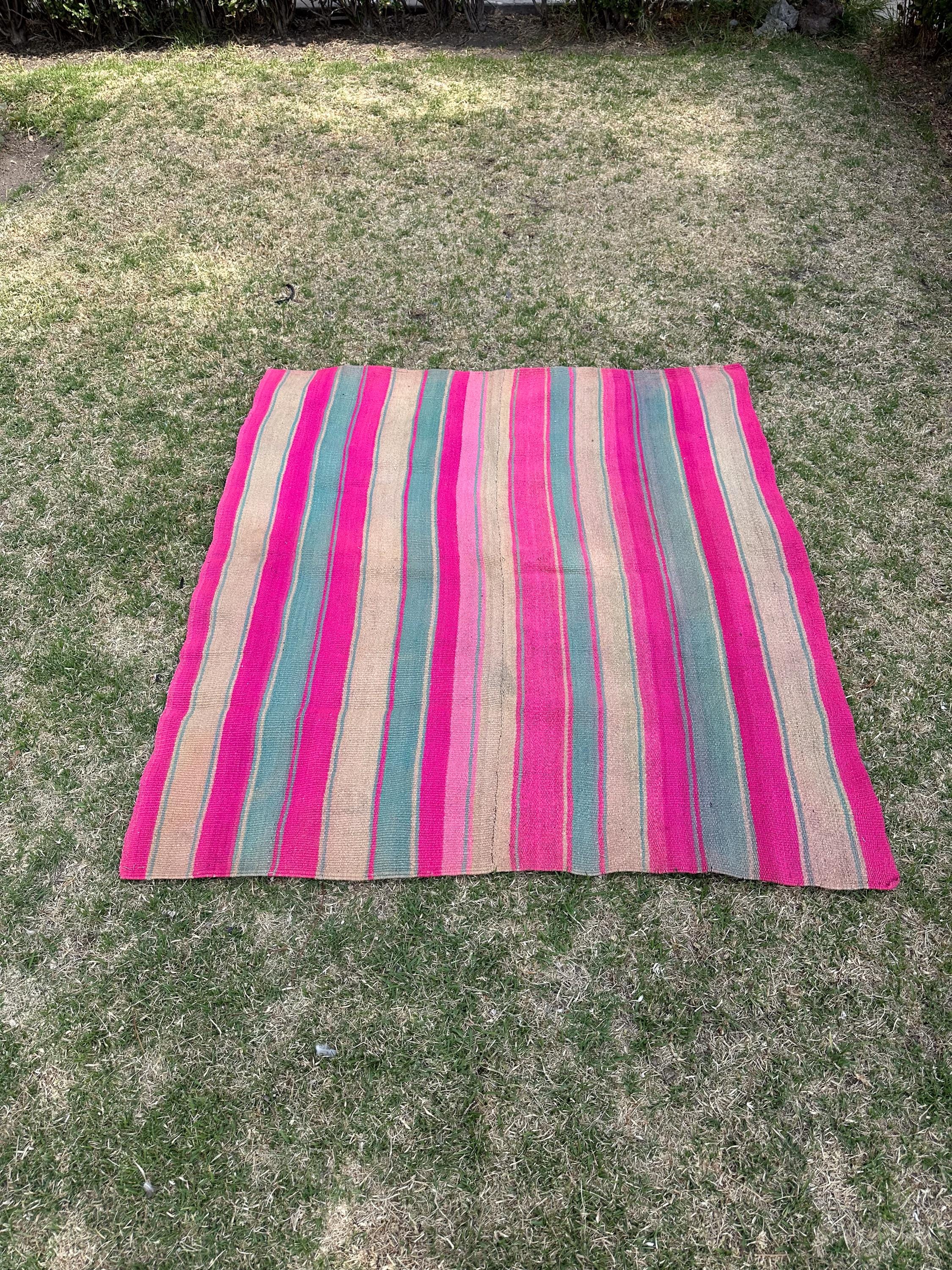 Carpet Inca Inca Weaving•sheep Wool Rug•4' 11