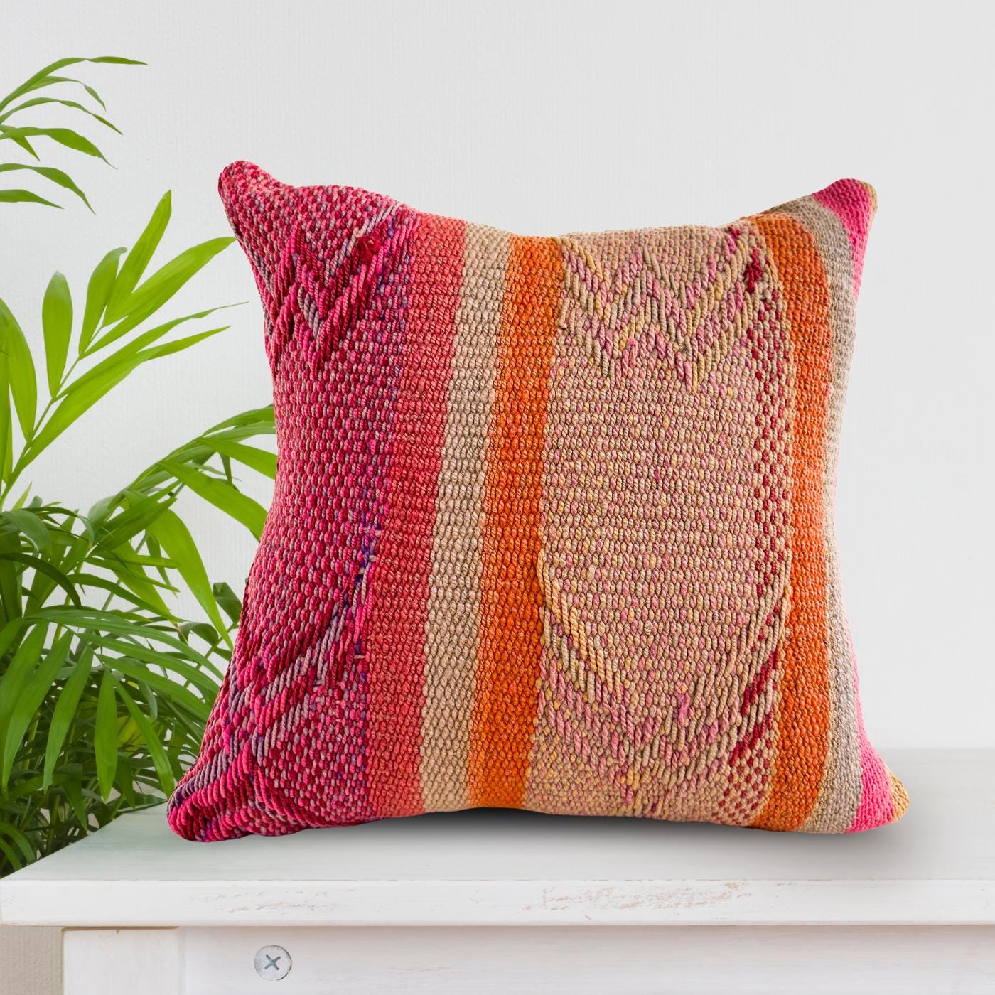 Quechua Weaving Pillow• Cusco Style Textiles •Woven Andean Cushion •Handmade in Peru •Ethnic Home Decor • Peru Home • Peruvian Textiles