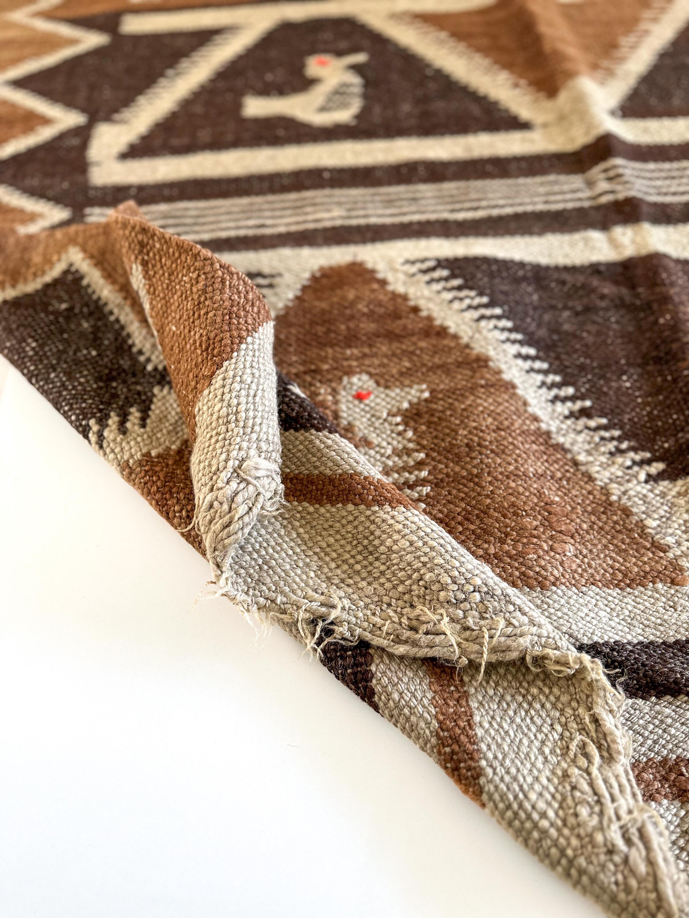 Colmbian Rug With Patterns Antique Carpet With Pre-columbian Designs • Brown & Cream Pre-columbian ...