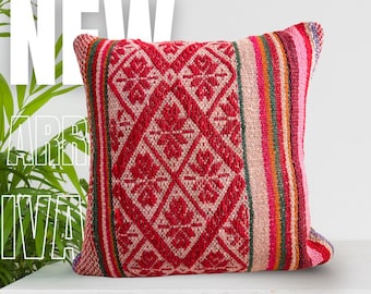 Hecho a Mano en Perú 18x18  • Sustainable Home Decor • Fair Trade Bonita Pillow  • Textil Peruano Original  • Funda Bonita para Cojín
