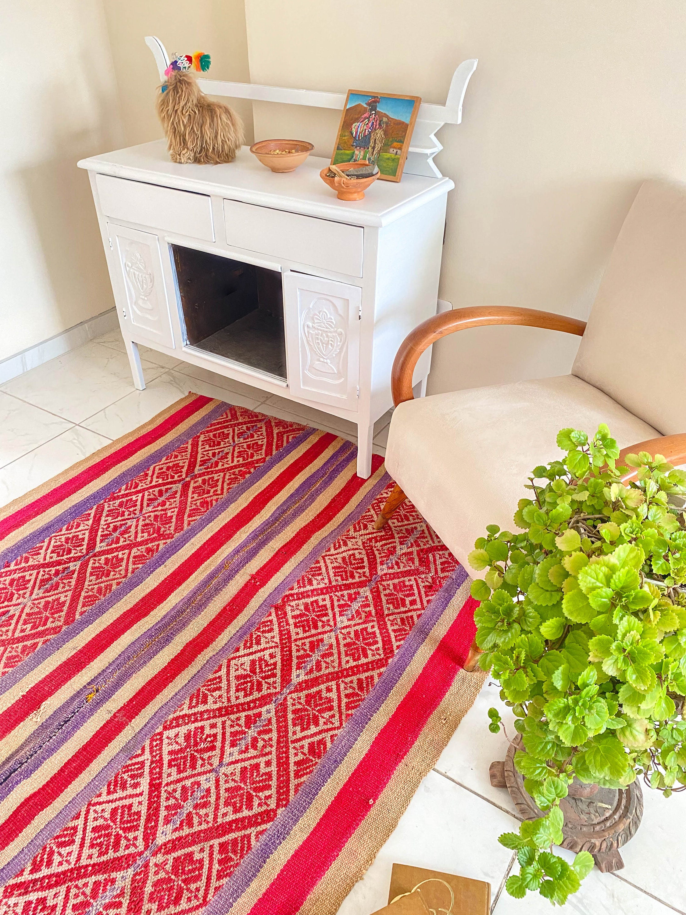 Quechua Weavers Colourful Rug With Inca Iconography South American ...