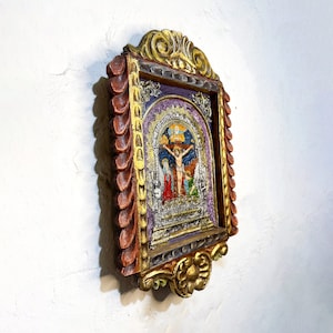 Señor de los Milagros •1' 8" x 1' 1"•Retablo peruano • Hermoso hecho a mano peruano
