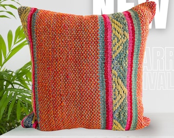 Authentic Peruvian wool cushion cover • Peru folk • Housewarming gift • Peruvian Frazada • Peruvian Rugs • Colorful Pillow • Decorative