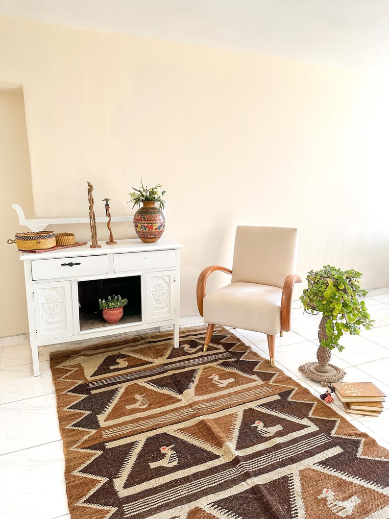 Colmbian Rug With Patterns Antique Carpet With Pre-columbian Designs • Brown & Cream Pre-columbian ...