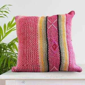 Bonita Cushion • Cojin • Pillow • Almohada • Kissen • Covers •Unique Designs •Made from Authentic Peruvian Blankets •Vibrant Colors
