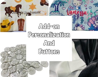 Add-On Personalization, Buttons, satin Scrub Caps-price is per cap