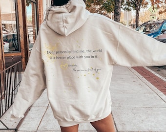 Dear Person Behind Me Hoodie, Aesthetic Oversized Sweatshirt, Person Behind Me Sweatshirt, Be Kind Sweatshirt, Mental Health,Suicide Prevent