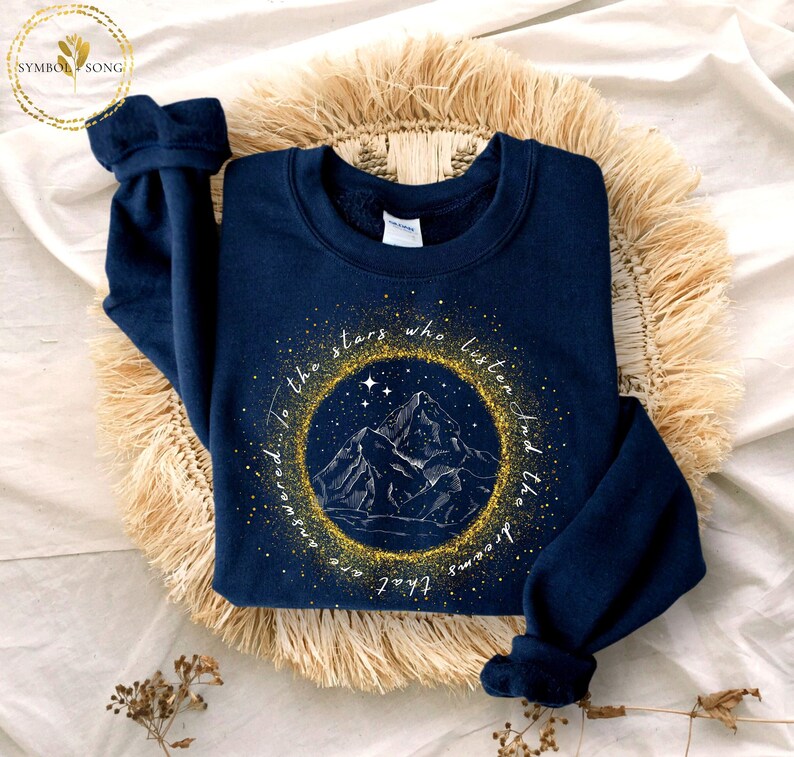 Velaris Sweatshirt, To the stars who listen and the dreams that are answered, night court sweatshirt, acotar, A court of thorns and roses Navy