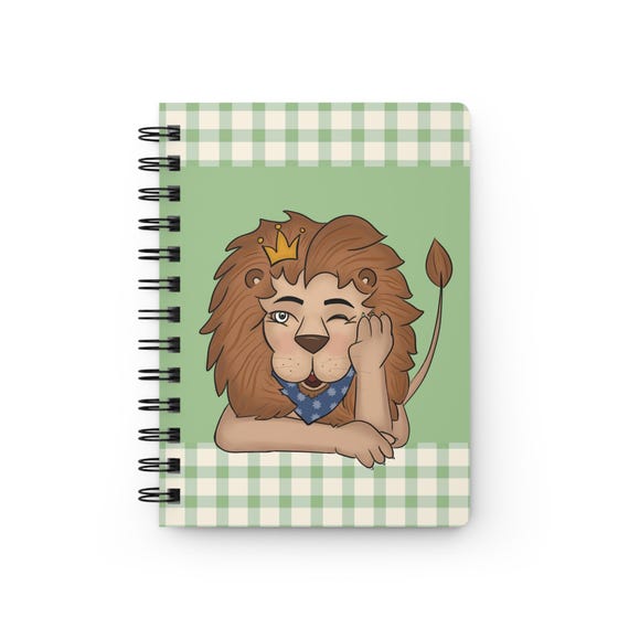 Raion Lion Spiral Bound Journal - Cute Note Book , School Supplies, Birthday Gifts, Creative Writing, Animal Lover