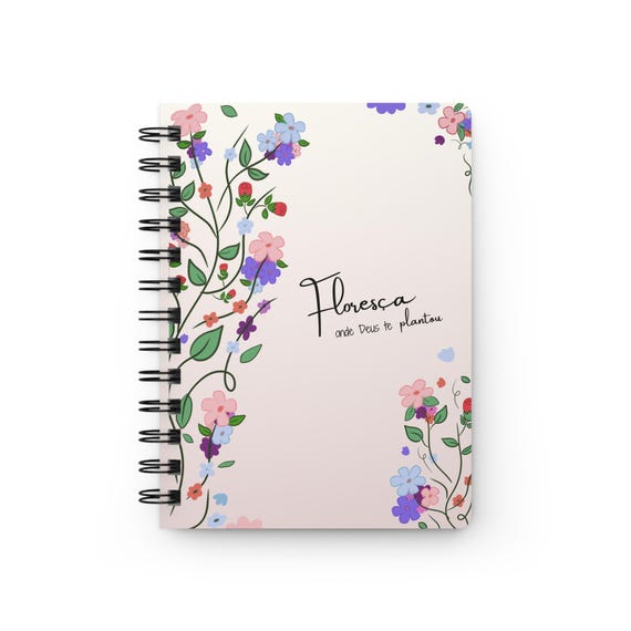 Floral portugues Spiral Bound Journal