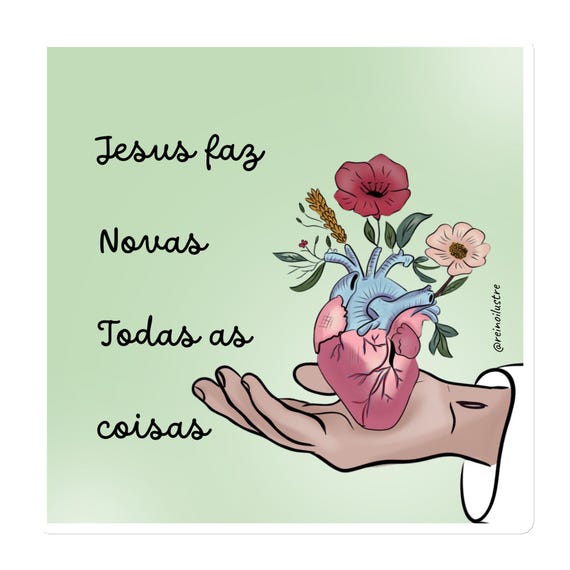 Floral Heart Vinyl Magnet - Inspirational Art