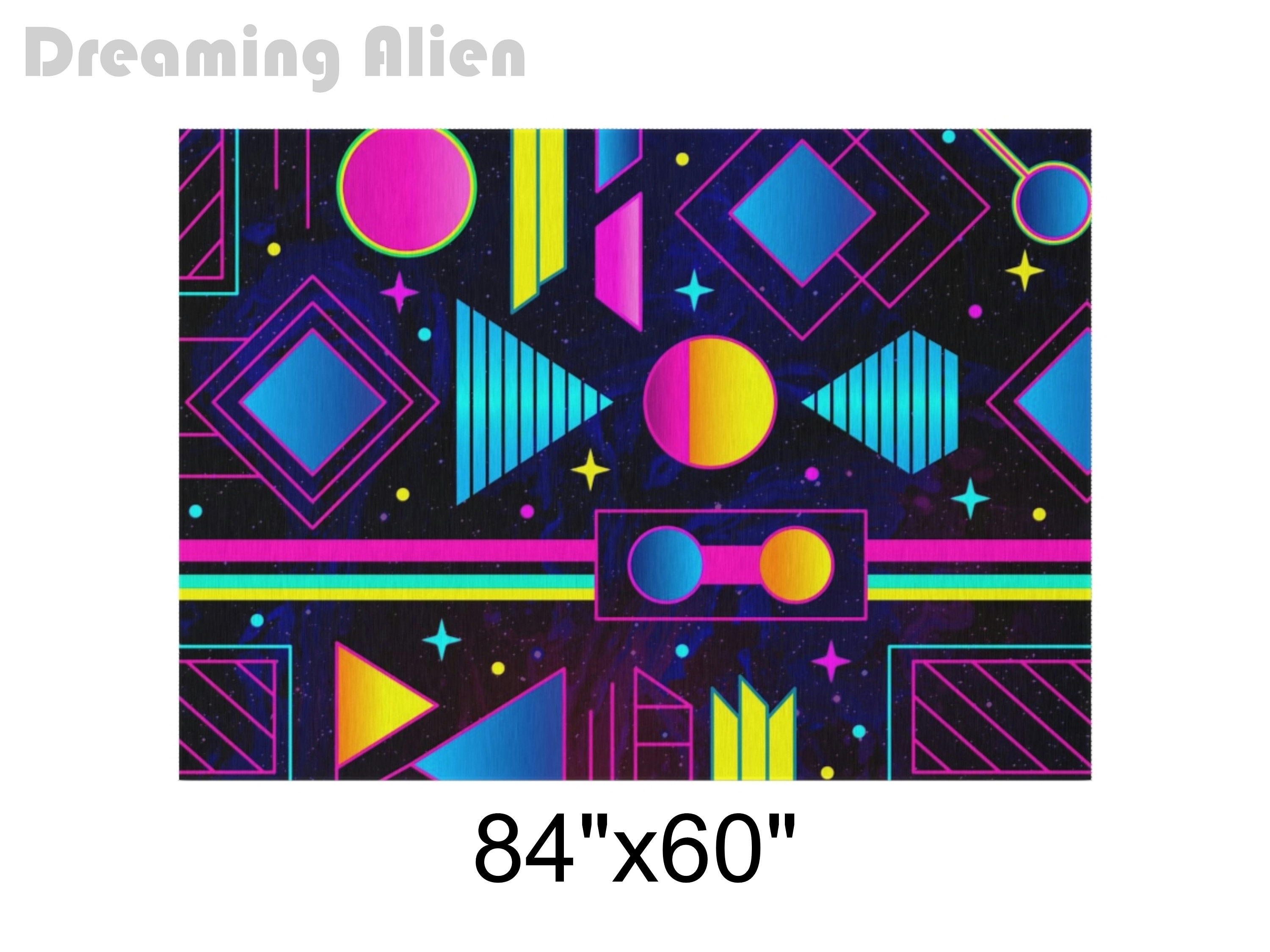 Retro Arcade Carpet, Colorful Trippy Area Rug, 80s 90s Accent Floor Mat ...