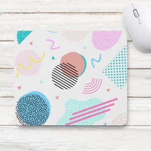 Retro Mouse Pad, Memphis Design, Desk Decor, Office Desk Accessories, 80s Nostalgia Gift, Arcade Desk Mat, 90s Mouse Pad, Cute Mouse Pad,