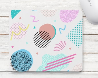 Retro Mouse Pad, Memphis Design, Desk Decor, Office Desk Accessories, 80s Nostalgia Gift, Arcade Desk Mat, 90s Mouse Pad, Cute Mouse Pad,