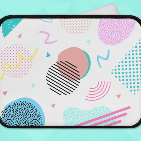 Aesthetic Laptop Sleeve, Memphis Milano Design, 80s Accessories, 80s Vibes, 90s Nostalgia, Vaporwave, Pop Art Macbook Case, 13 Inch, 15 Inch