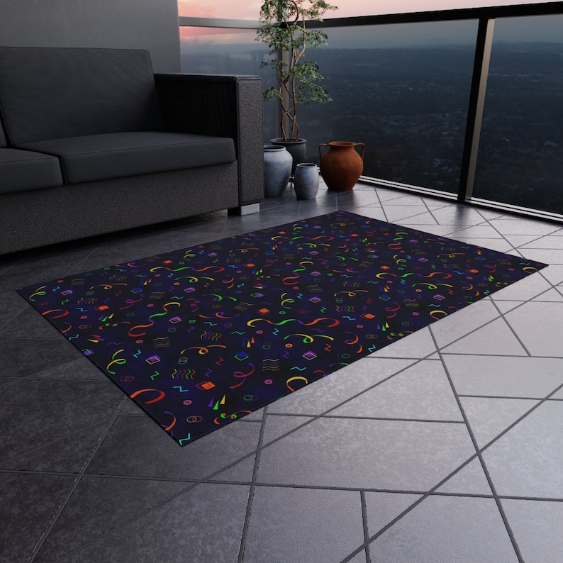 Arcade Carpet, Colorful Area Rug, 80s 90s Trippy Accent Floor Mat ...