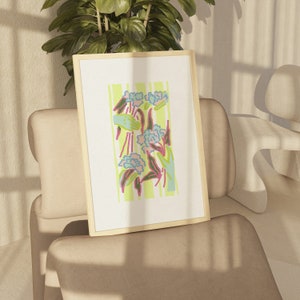 Abstrakte botanische Blumen Poster digitaler Download Wanddruck bunte abstrakte Blumendruck große druckbare Kunst-Block-Druck druckbare Kunst