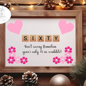 Scrabble Frame   Birthday Gift 30th 40th 50th 60th 70th 80th 90th 100th