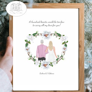 Couples in Heart Print - A Hundred Hearts Quote